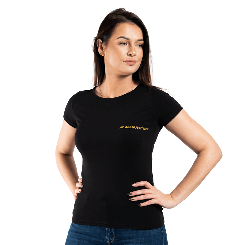 ALLNUTRITION T-Shirt Damski Slim FIT Czarny