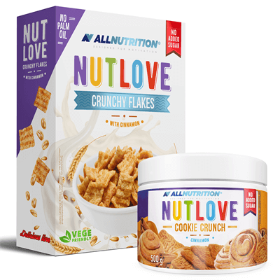 ALLNUTRITION NUTLOVE Crunchy Flakes With Cinnamon 300g + NUTLOVE Cinnamon Cookie Crunch 500g