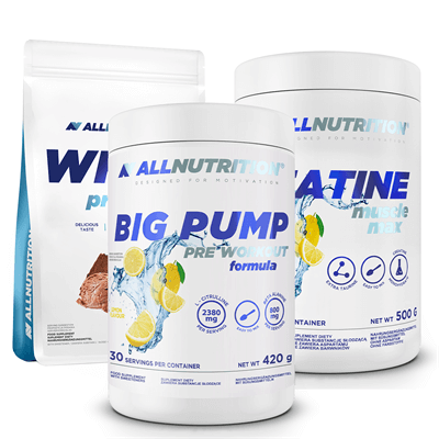 ALLNUTRITION Creatine 500g + Big Pump 420g + Whey Protein 908g