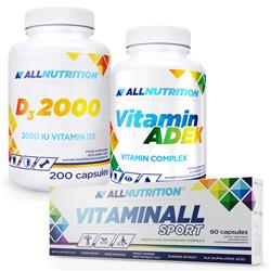 Vitaminall Sport 60 caps + Vitamin ADEK 60caps +D3 2000 200softgels