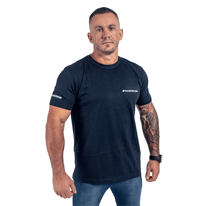 ALLNUTRITION T-Shirt Męski Slim FIT Granatowy
