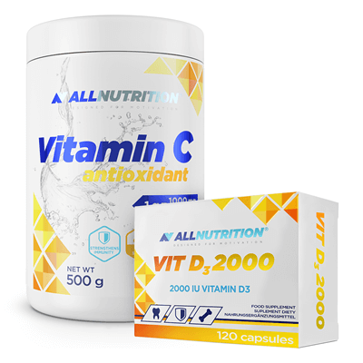 ALLNUTRITION Vitamin C Antioxidant 500g + D3 2000 120 kaps