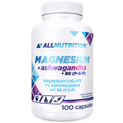 ALLNUTRITION Magnesium + Ashwagandha + B6(P-5-P)