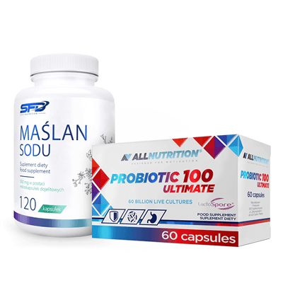 ALLNUTRITION Probiotic 100 Ultimate 60cap + SFD Maślan Sodu 120caps